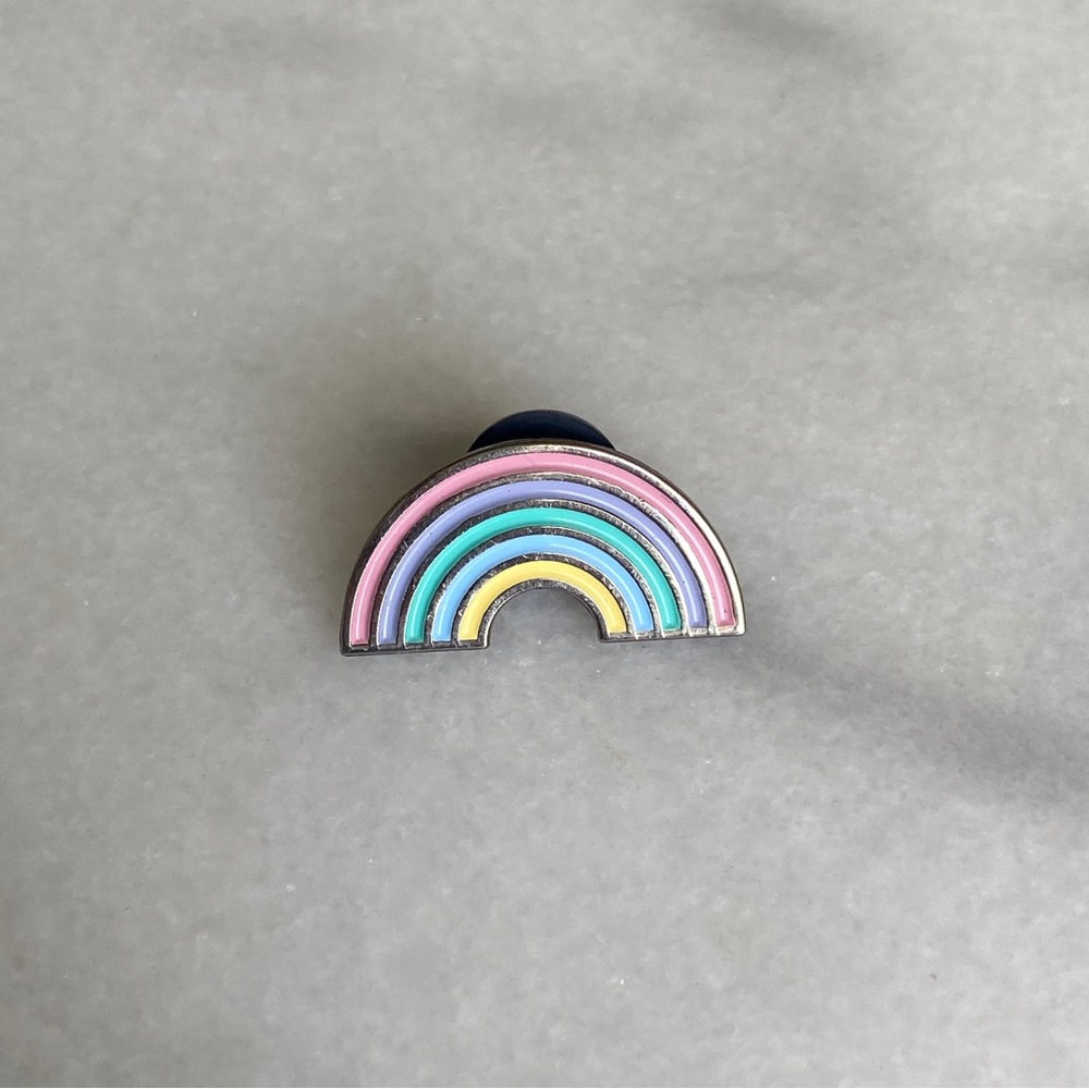 PUNKY PINS • Rainbow Enamel Pin LGBTQ Punk Pastel Goth Silver Tone Witch Hippie